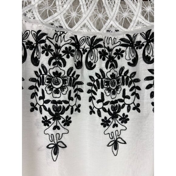 Spring Cottage Boho Embroidered Romwe Cold Shoulder Floral Blouse, Women's XL - Picture 6 of 10